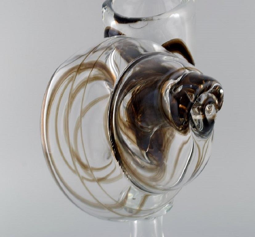 Michael Bang for Holmegaard, Large Rare Vase Shaped like a Snail Shell For Sale 1