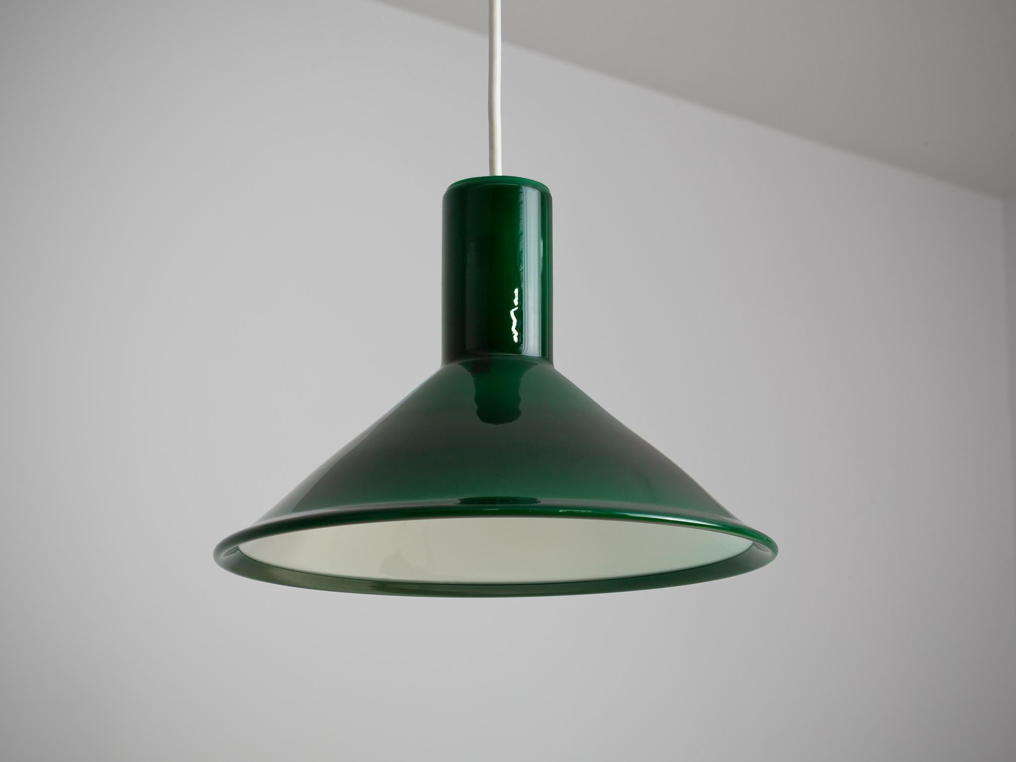 Michael Bang for Holmegaard Pair of Green Pendants In Good Condition In Waalwijk, NL