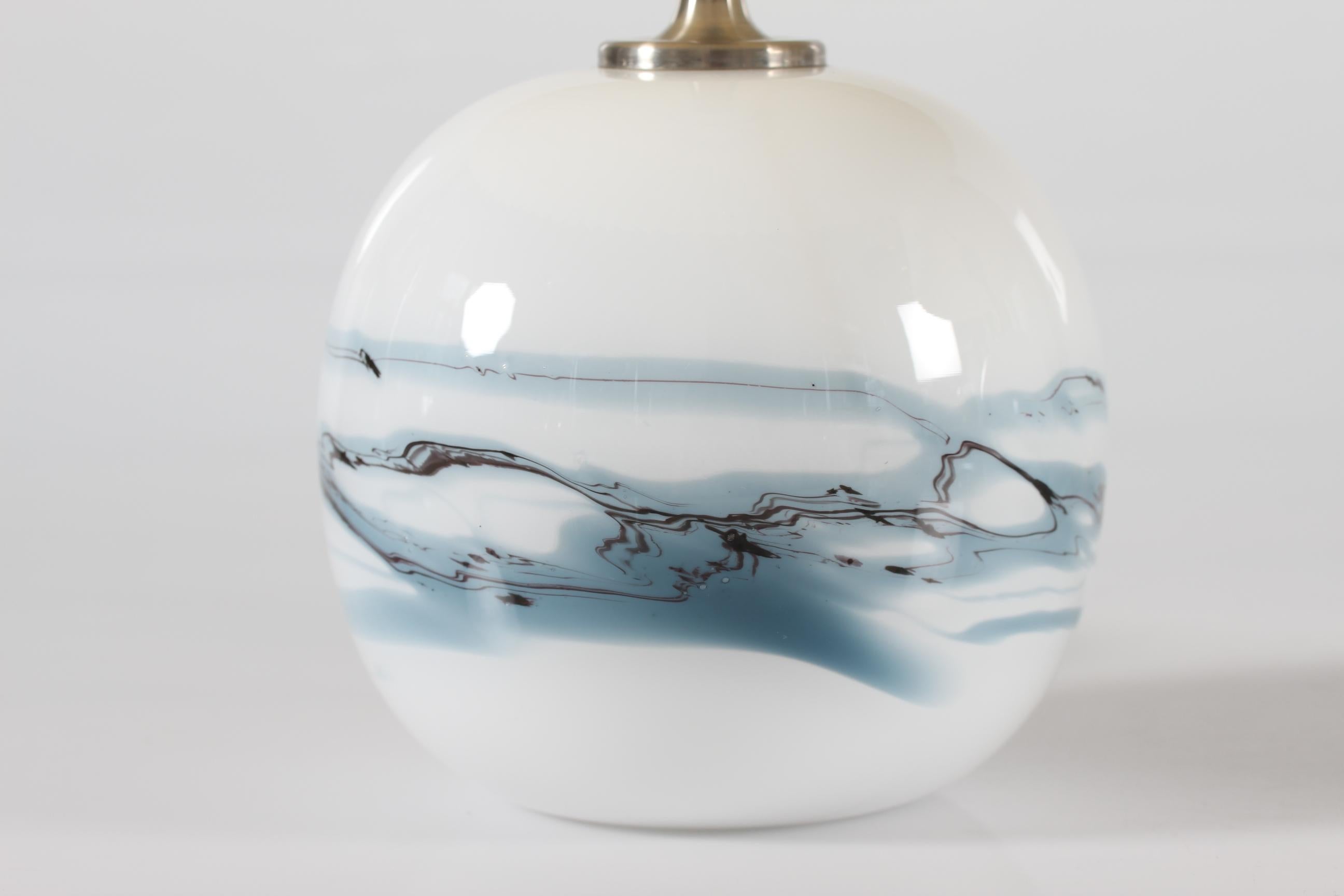 Mid-Century Modern Michael Bang for Holmegaard Pair of Sakura Glass Table Lamps Denmark, 1980s
