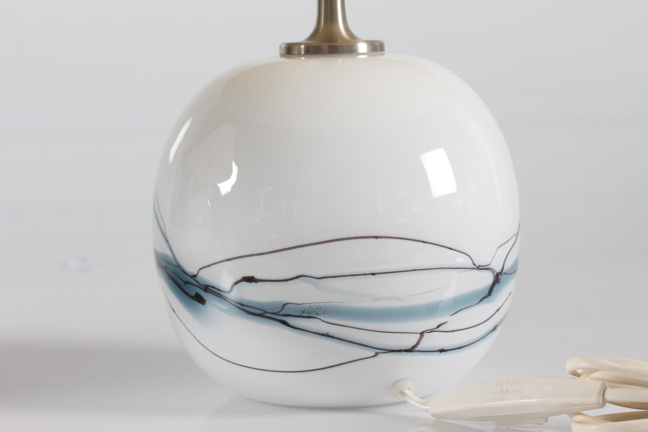 Danish Michael Bang for Holmegaard Pair of Sakura Glass Table Lamps Denmark, 1980s