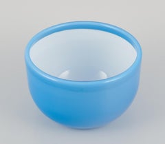Michael Bang. for Holmegaard. "Palet" bowl made of turquoise and white glass
