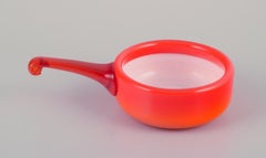 Michael Bang for Holmegaard. "Palet" casserole in orange and white glass