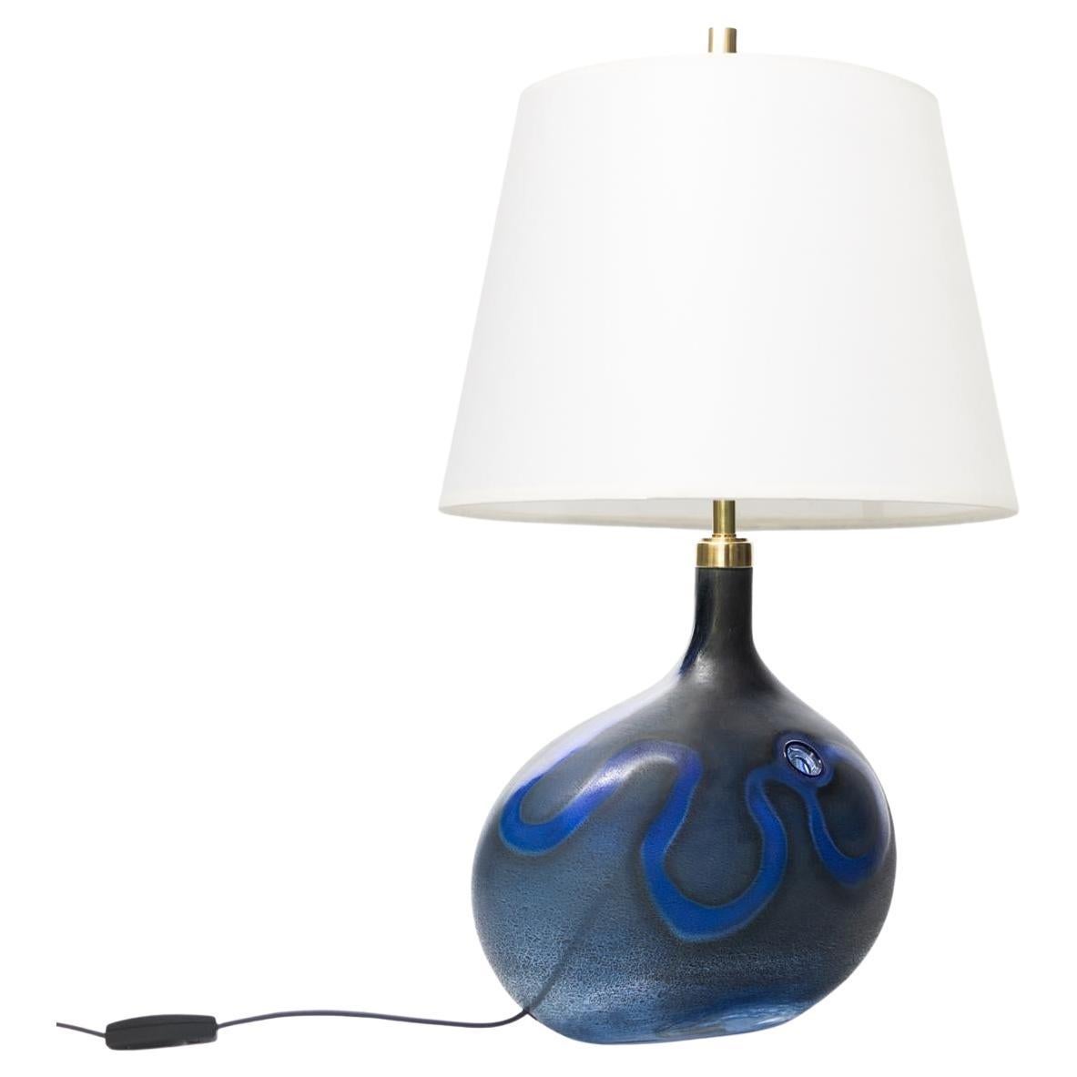 Michael Bang Glass Table Lamp with Asymmetrical Shape, for Holmegaard, Denmark