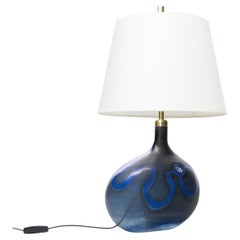 Michael Bang Glass Table Lamp with Asymmetrical Shape, for Holmegaard, Denmark
