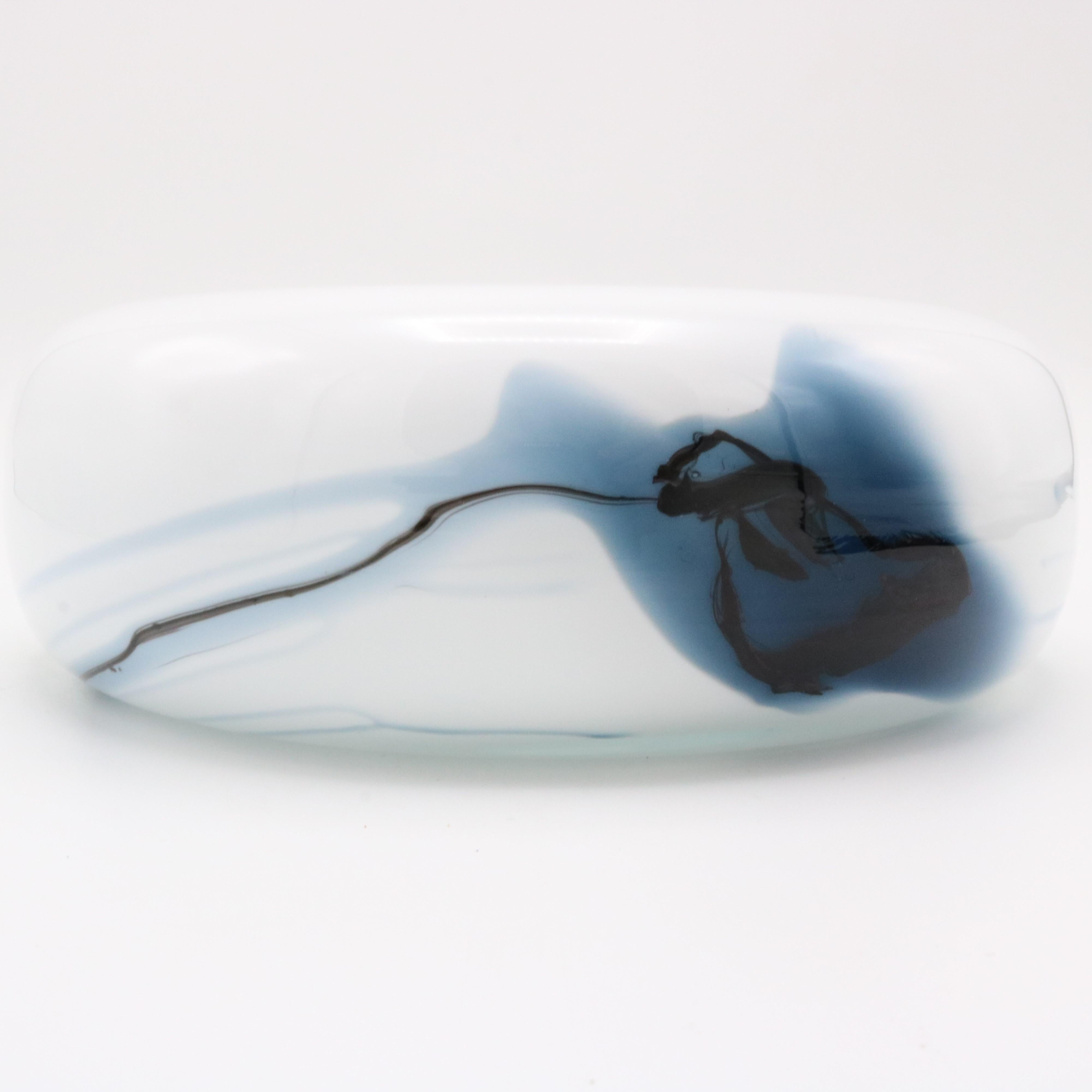 Danish Michael Bang Holmegaard Glass Bowl Vase Denmark 1970 For Sale
