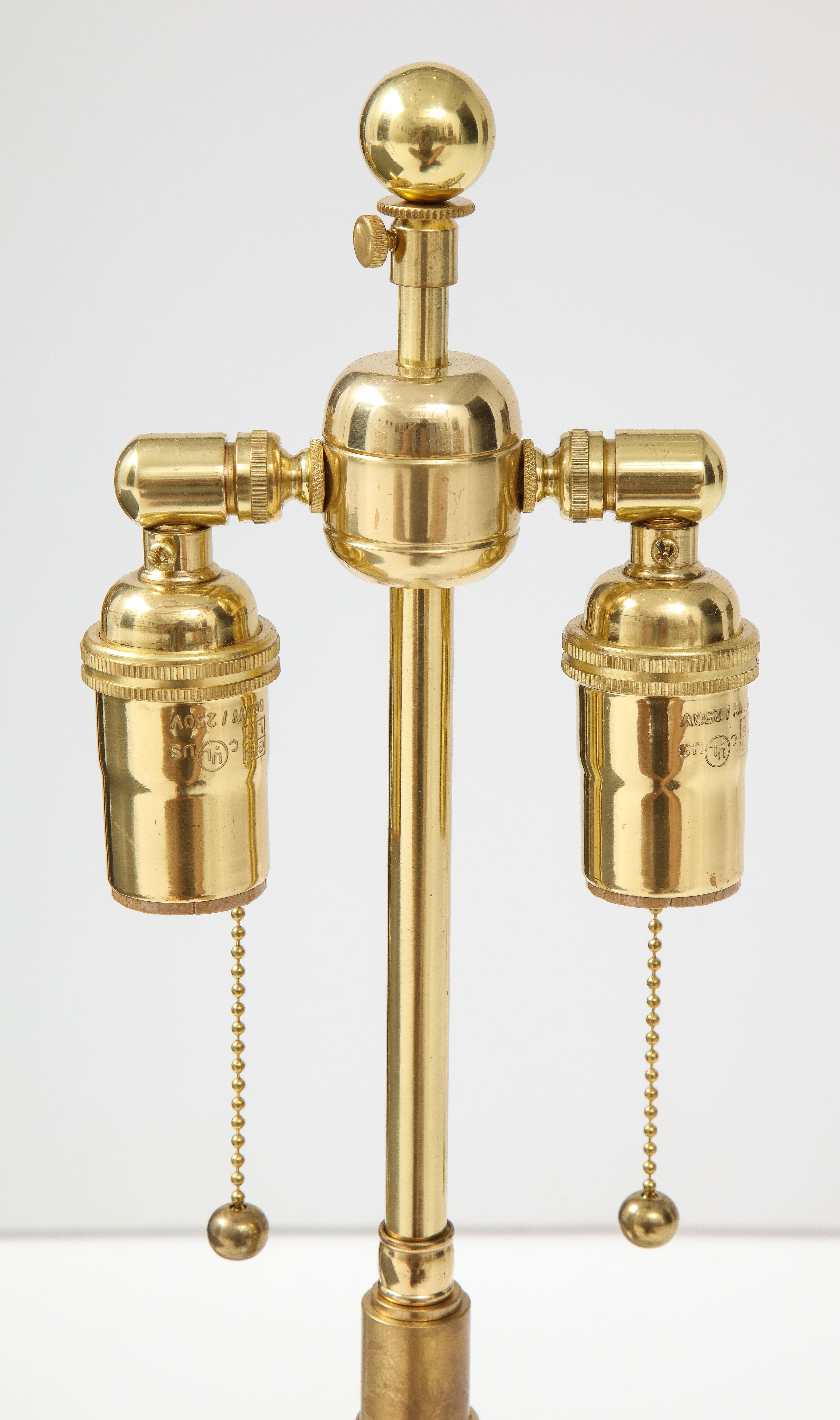 Brass Michael Bang, Holmegaard Pair of Glass Lamps For Sale