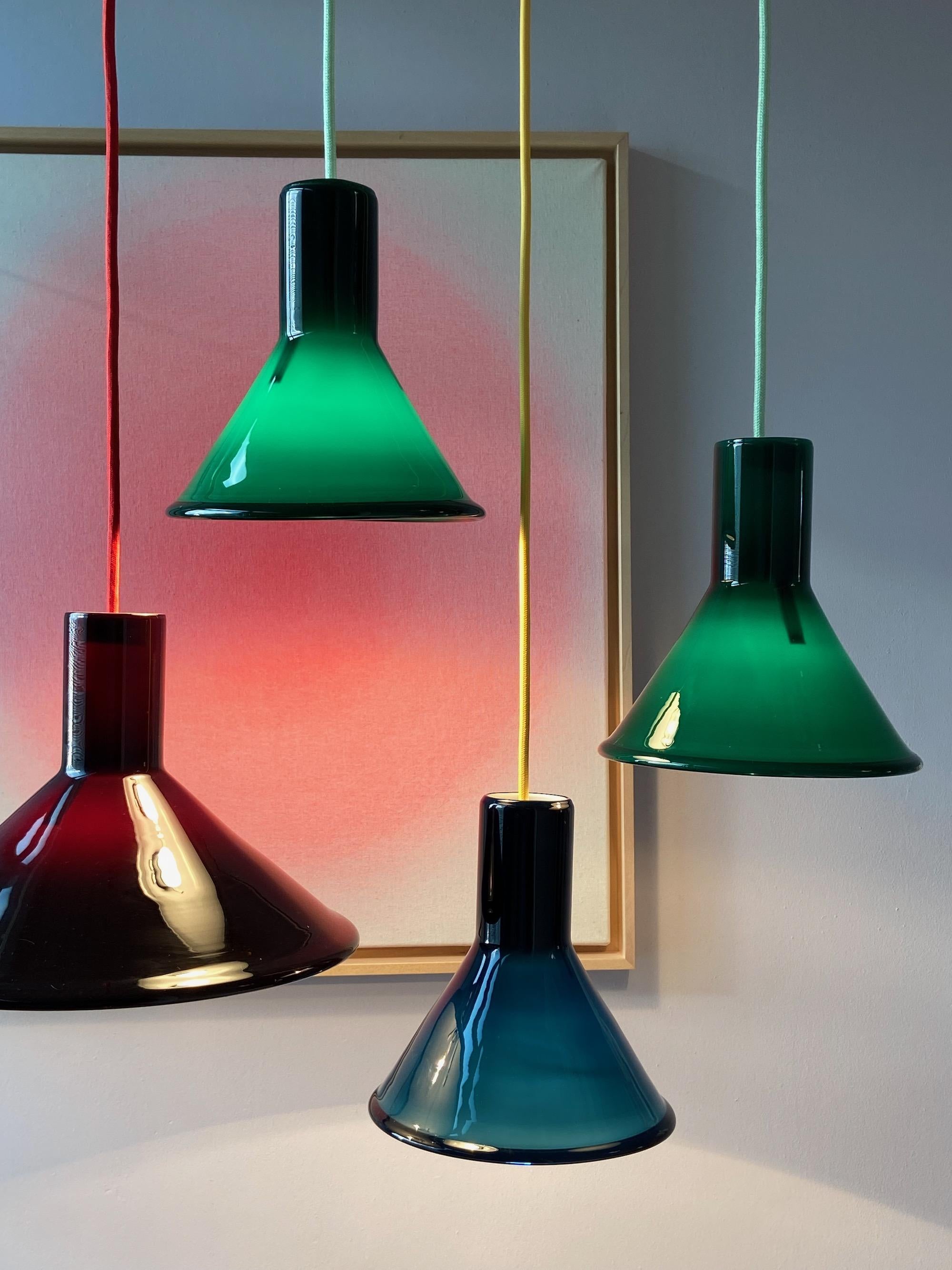 Red Michael Bang P&T Pendant Lamp by Holmegaard, Denmark, 1970s 1