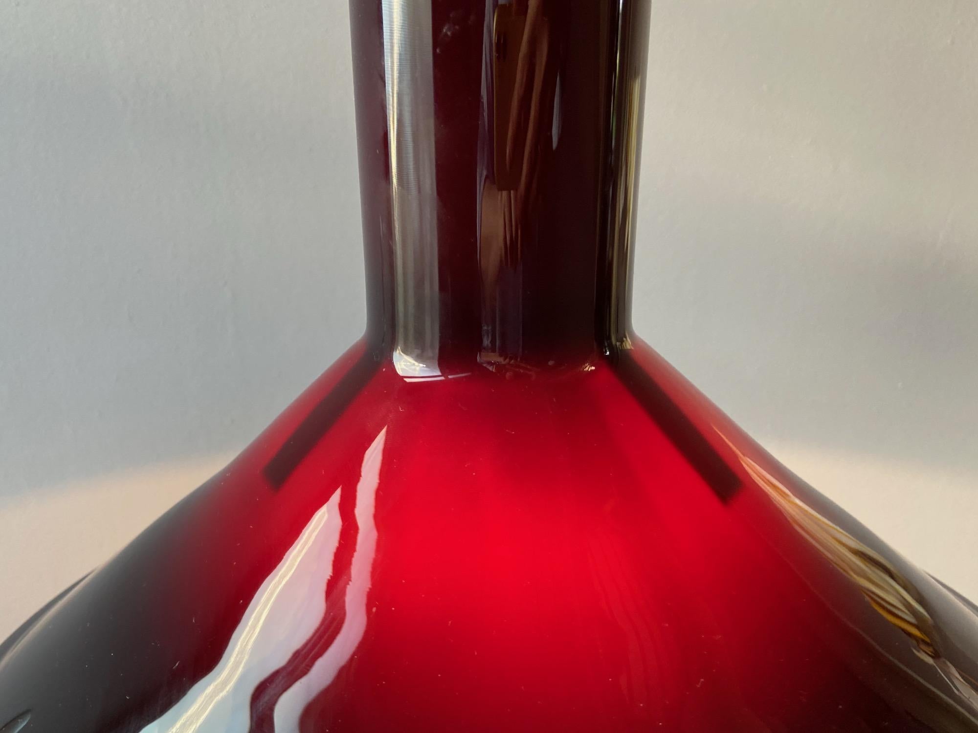 Late 20th Century Red Michael Bang P&T Pendant Lamp by Holmegaard, Denmark, 1970s