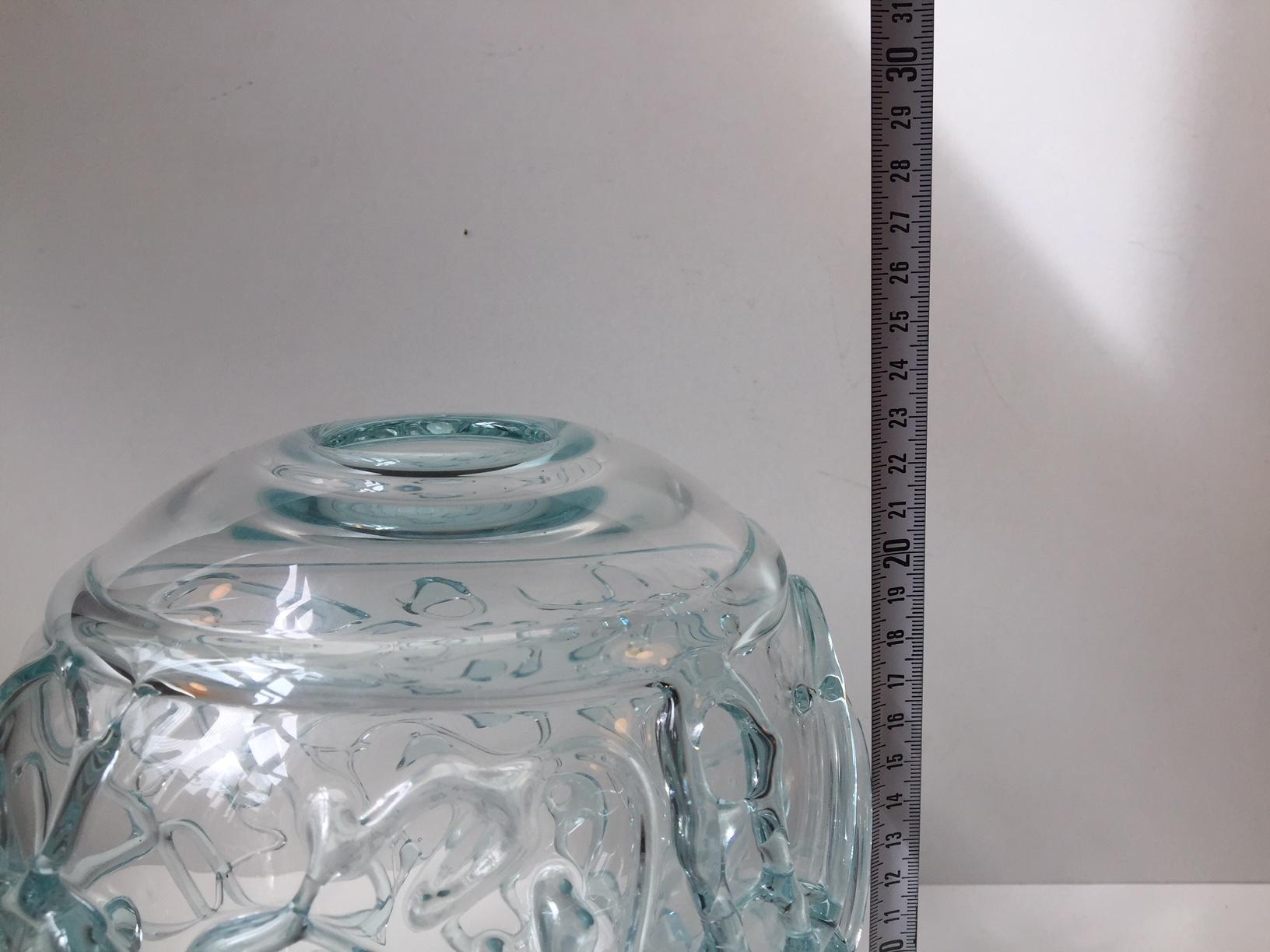 Michael Bang Spiderweb Studio Glass Vase for Holmegaard, Denmark For Sale 1