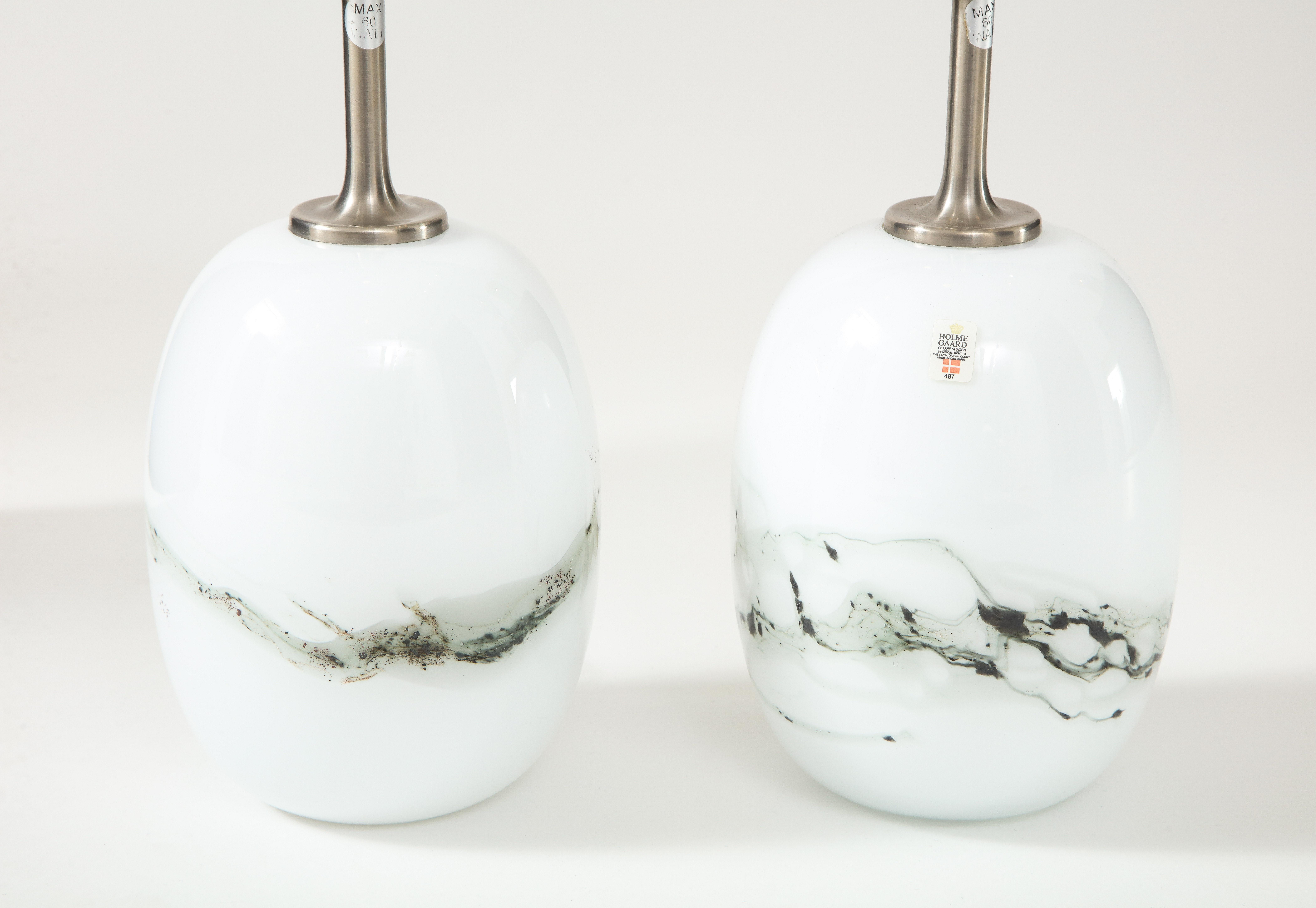 Hand-Crafted Michael Bang White, Grey Lamps
