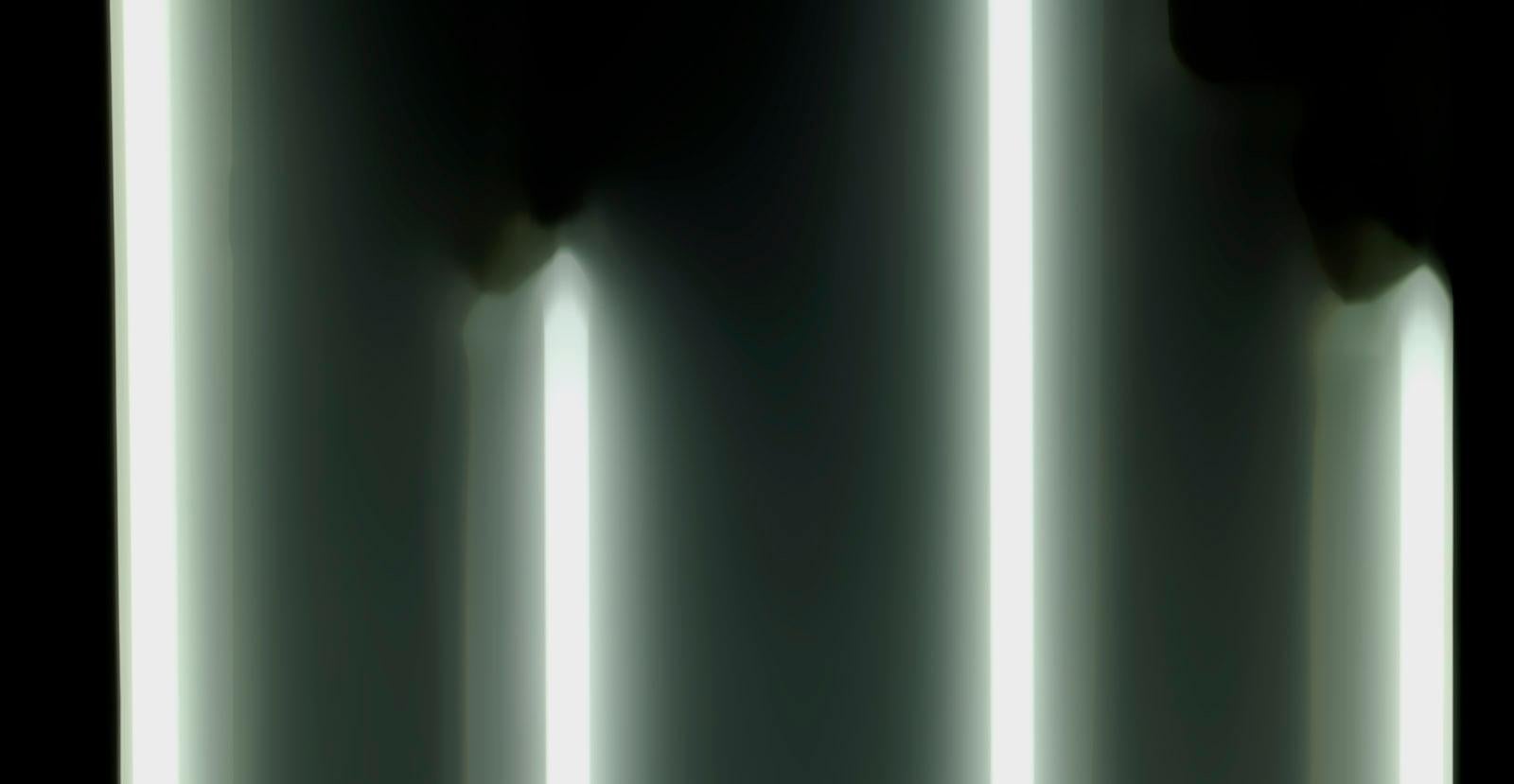 Dan 2 – signierter abstrakter Druck in limitierter Auflage, zeitgenössisches schwarzes Quadrat, grün – Photograph von Michael Banks