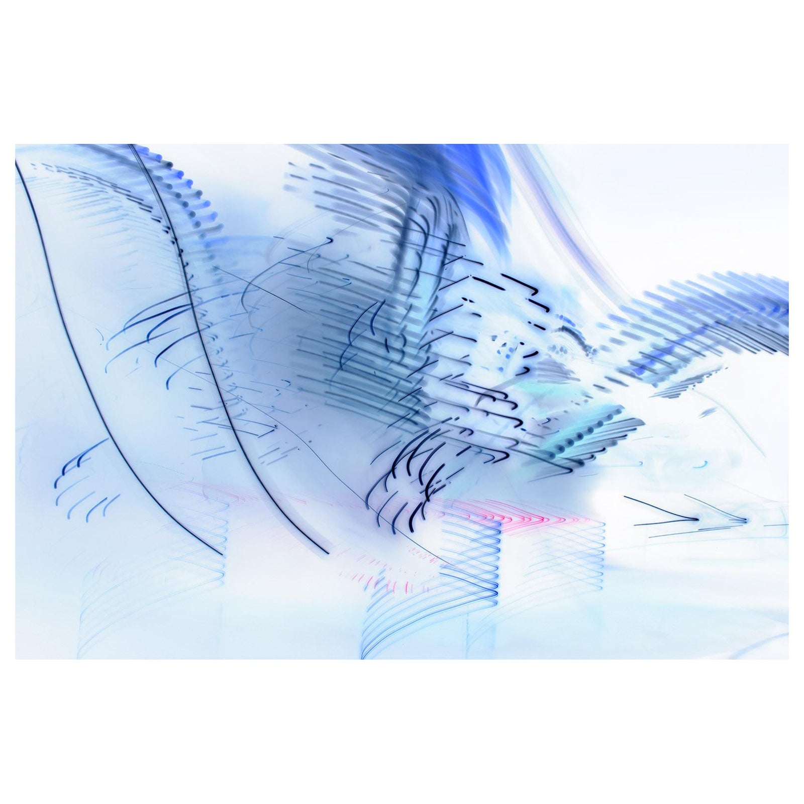 Ink 2- Free delivery- Abstract art print, Large format contemporary, Blue