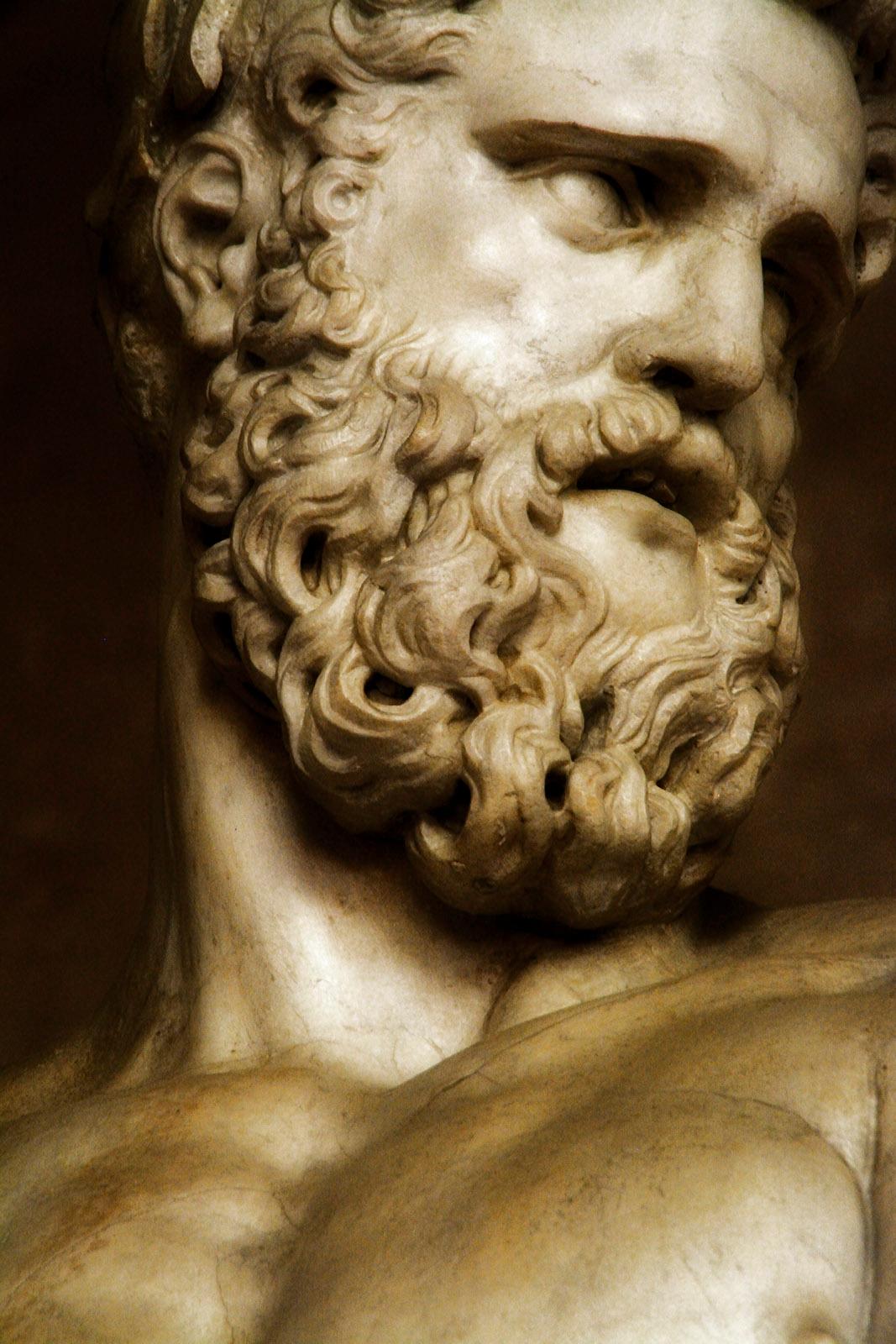 greek statues with beards