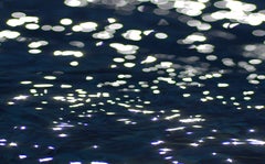 Aquarellelement 2 – signierter abstrakter Pigmentdruck in limitierter Auflage, blau- dunkel