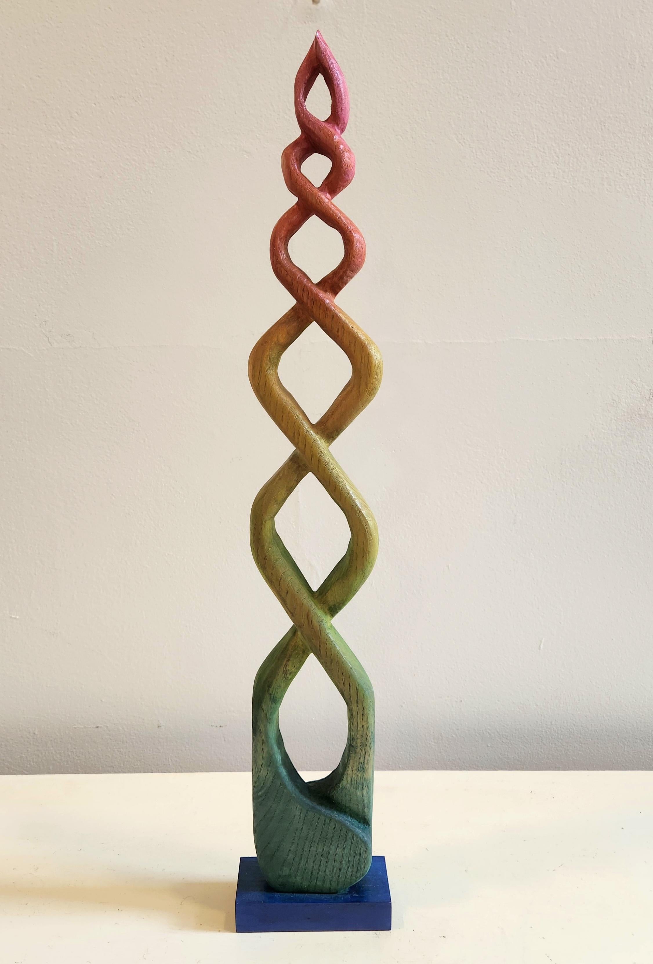 Scultura in Wood dipinta -- ROYGBLUE - Still-Life Sculpture Marrone di Michael Barrett
