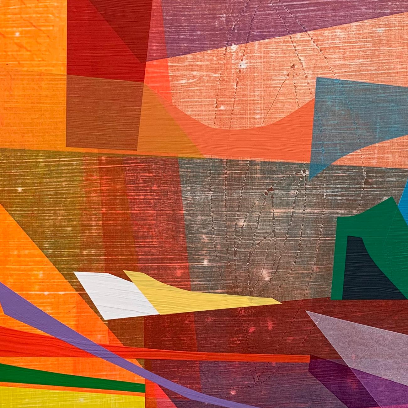 Chroma Riff (Marin I) (Pittura astratta) - Abstract Painting Rosa di Michael Barringer