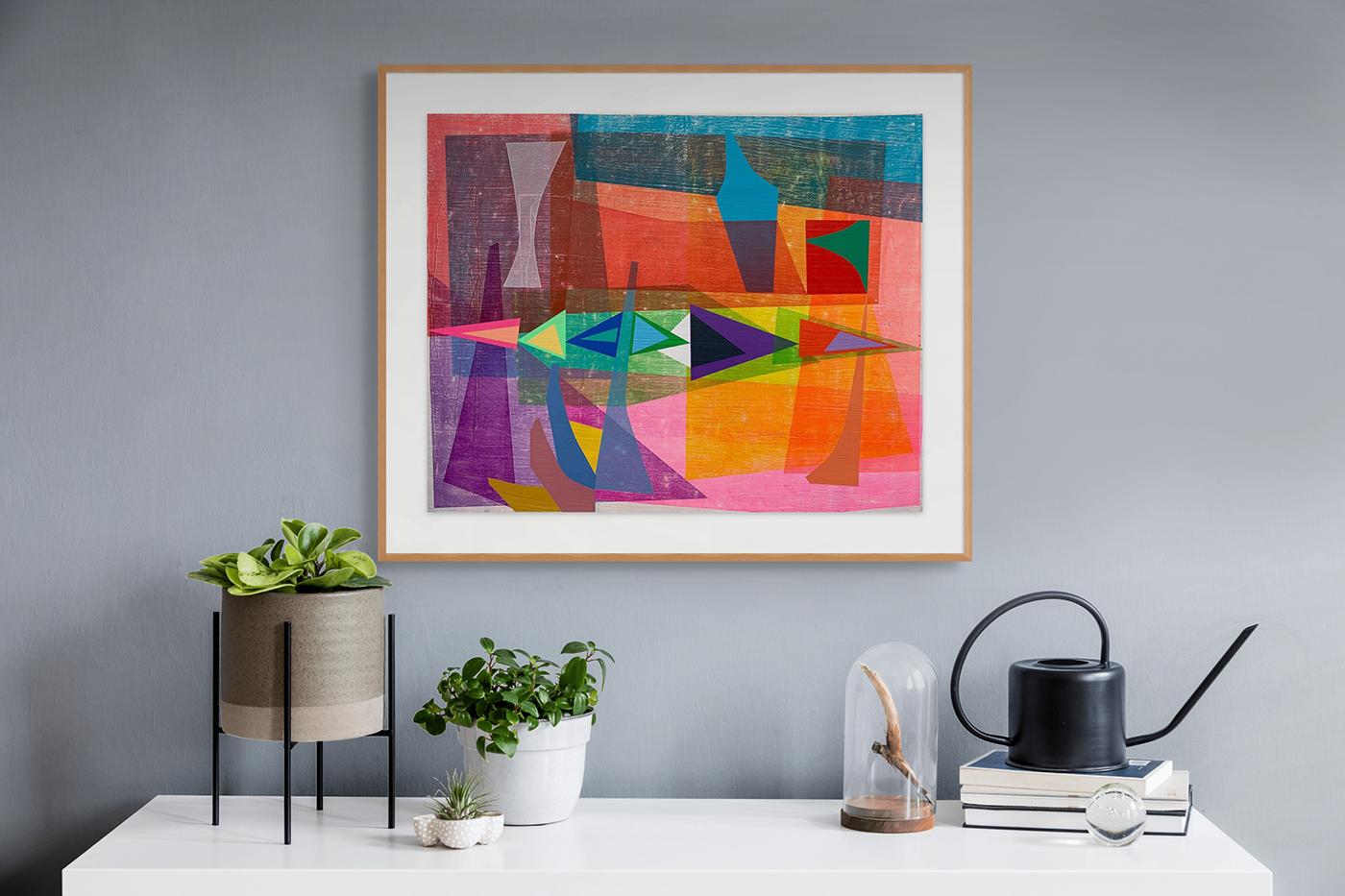 Chroma Riff (Mariner II) (Abstract painting) - Painting by Michael Barringer