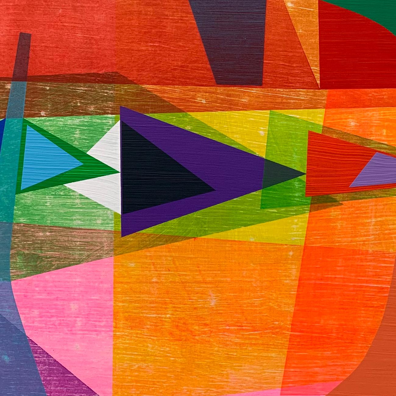 Chroma Riff (Mariner II) (Abstract painting)
Colour pencil, acrylic paint, modelling paste, and oil paint on paper— Unframed.

Although the initial inspiration for a painting might come from a fleeting experience with music, nature, or a memory,