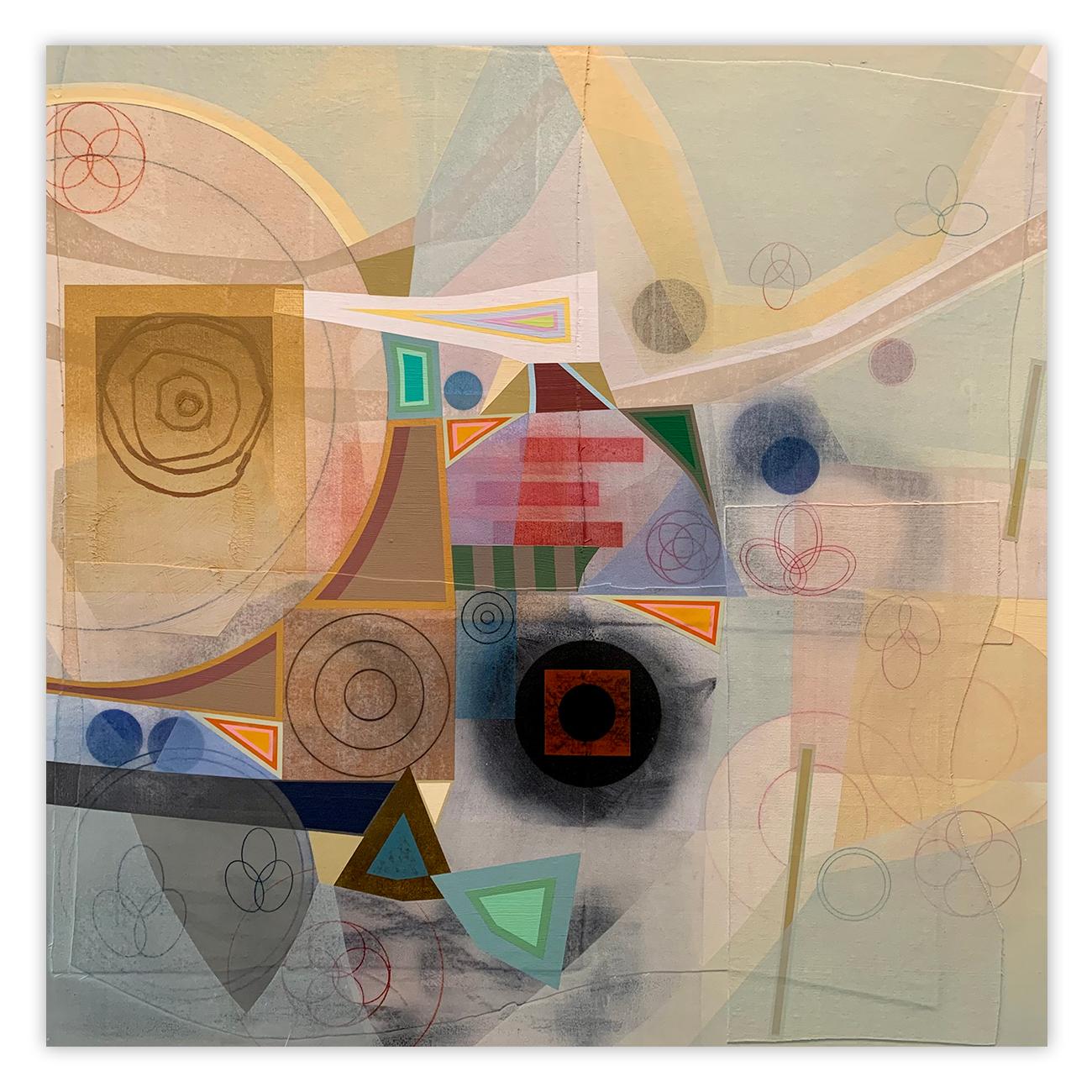 Michael Barringer Abstract Painting - Lost Letters (Circle) (Abstract painting)