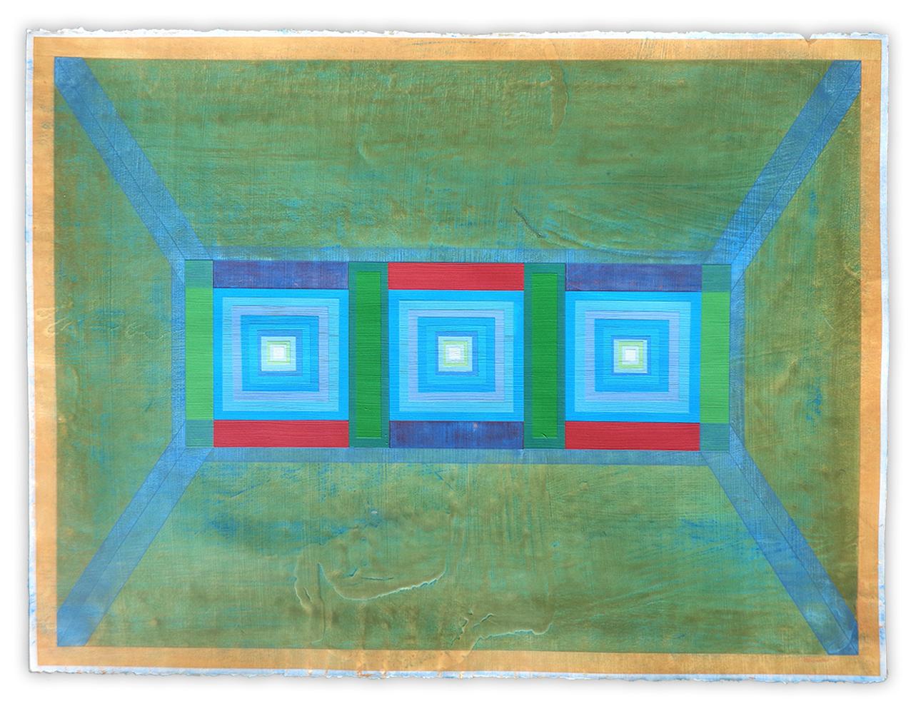 Michael Barringer Abstract Painting – Organische Geometrie (Fragrant Portals I) (Abstrakte Malerei)