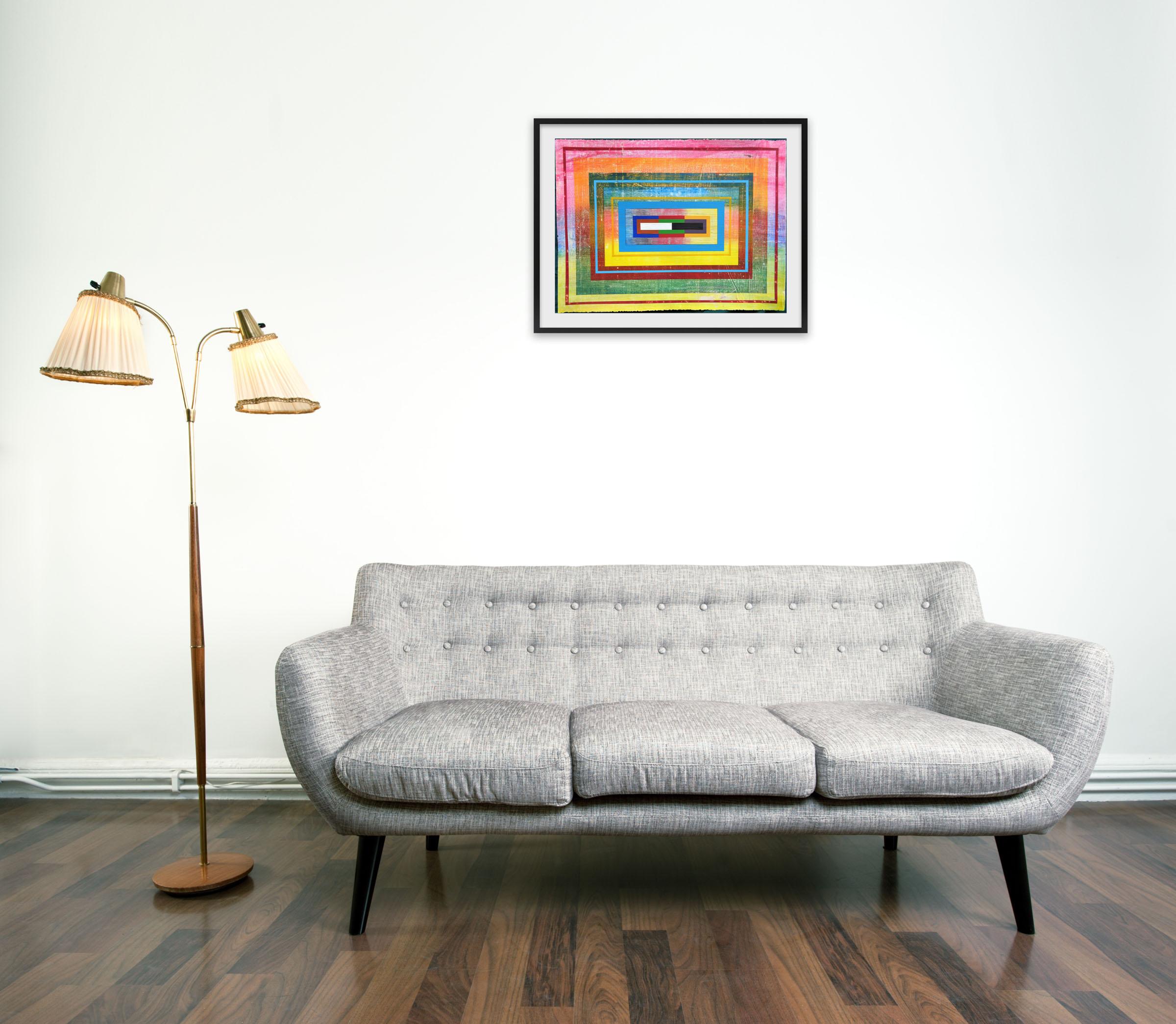 Geometria organica (Hodgkin III) (Pittura astratta) - Painting di Michael Barringer