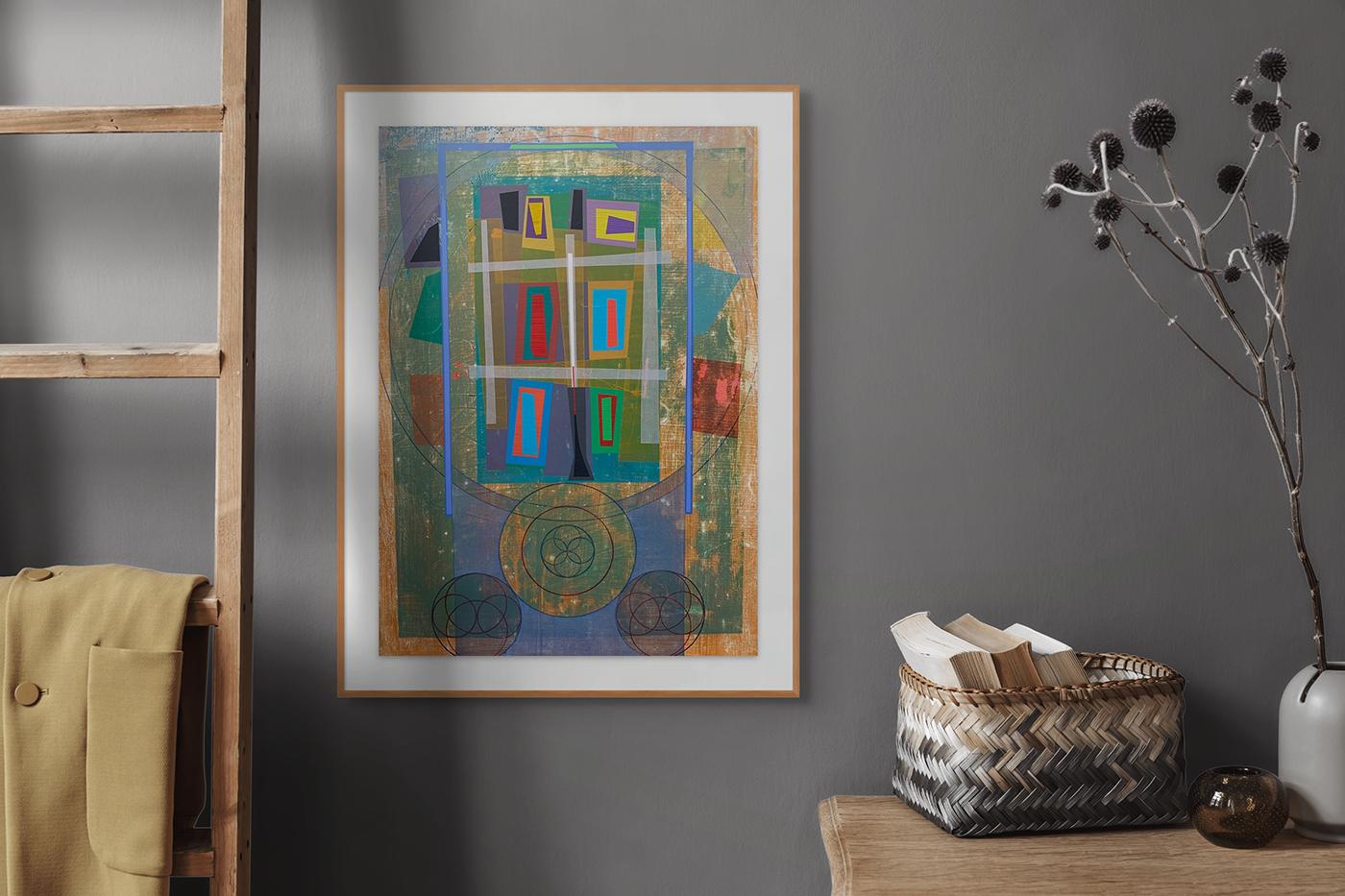 Geometria organica (Mandala V) (Pittura astratta) - Painting di Michael Barringer