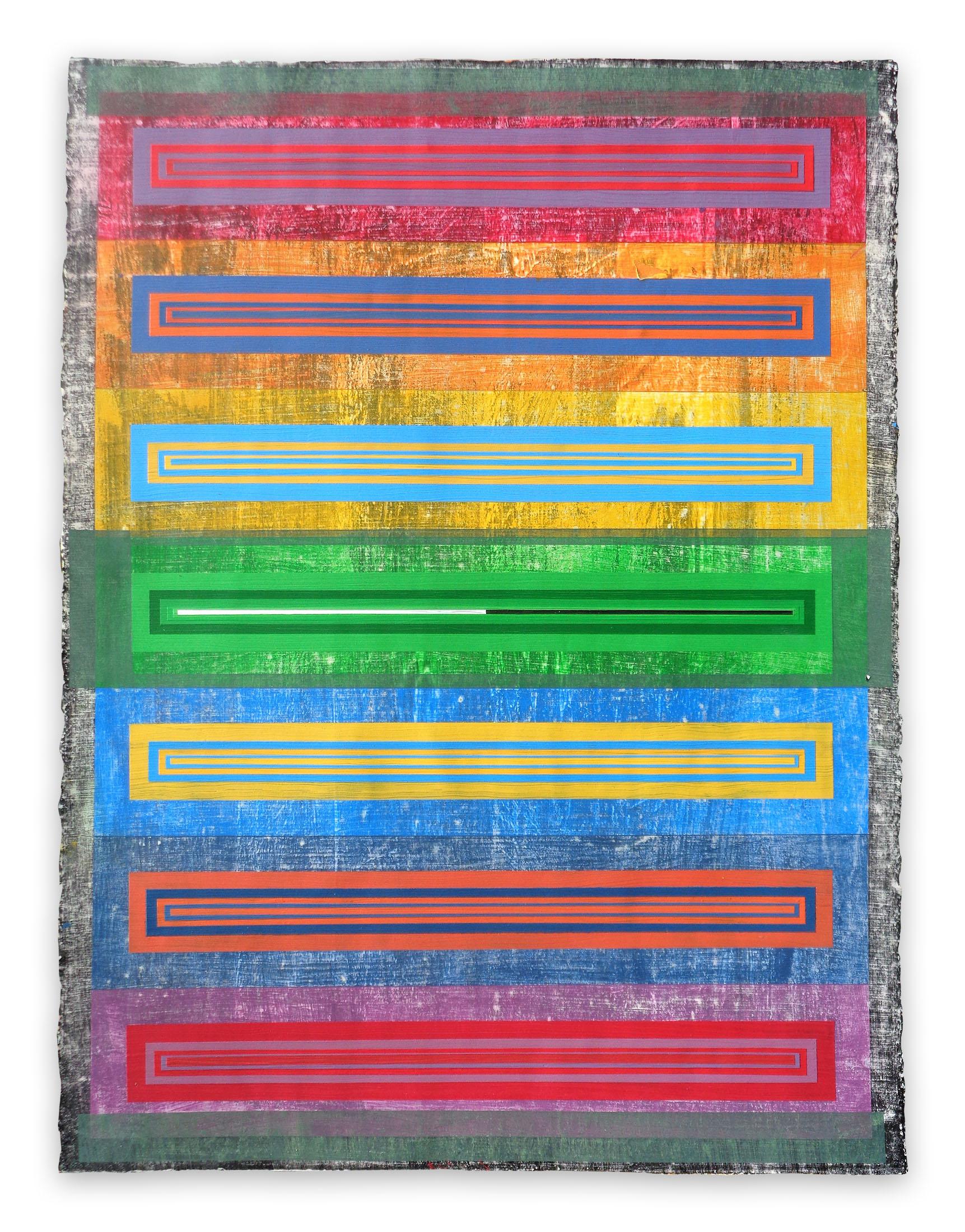 Abstract Painting Michael Barringer - Géométrie organique (Spectrum II) (peinture abstraite)