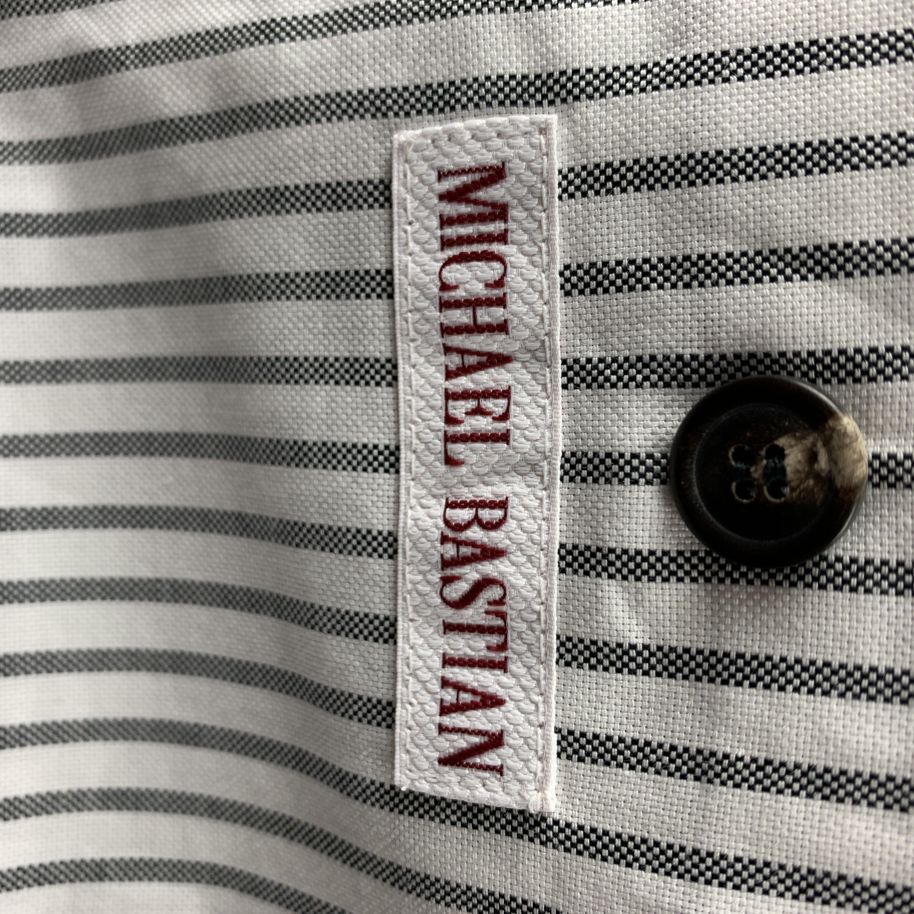 MICHAEL BASTIAN Size 36 Black & White Plaid Wool Peak Lapel Sport Coat For Sale 4