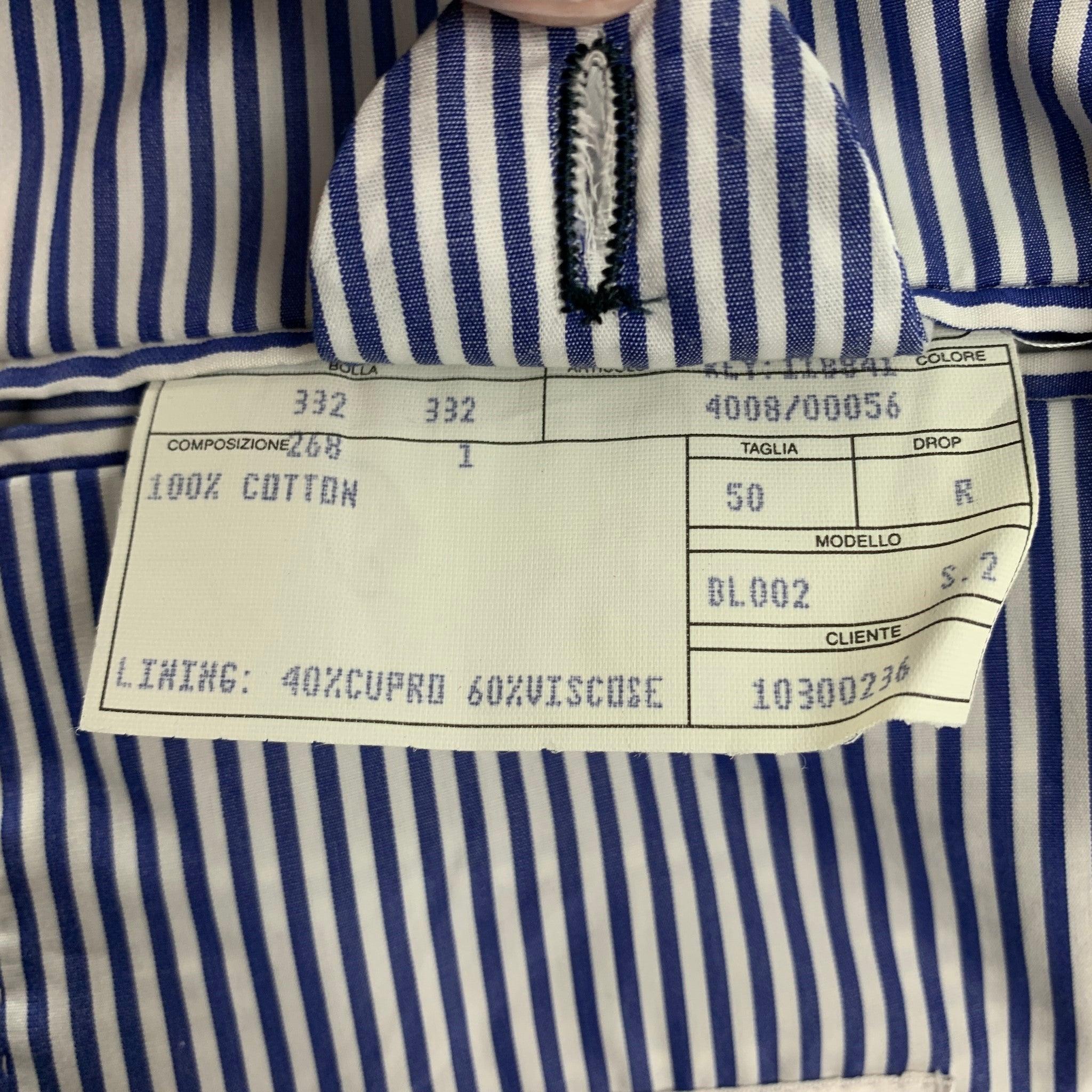 MICHAEL BASTIAN Size 38 Navy Red Plaid Cotton Peak Lapel Suit 3