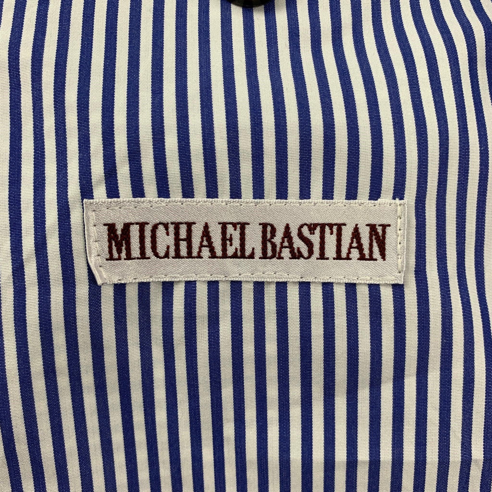 MICHAEL BASTIAN Size 38 Navy Red Plaid Cotton Peak Lapel Suit 4