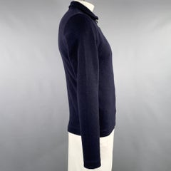 MICHAEL BASTIAN Size 42 Navy Yellow Grey Vertical Stripe Cashmere Pullover