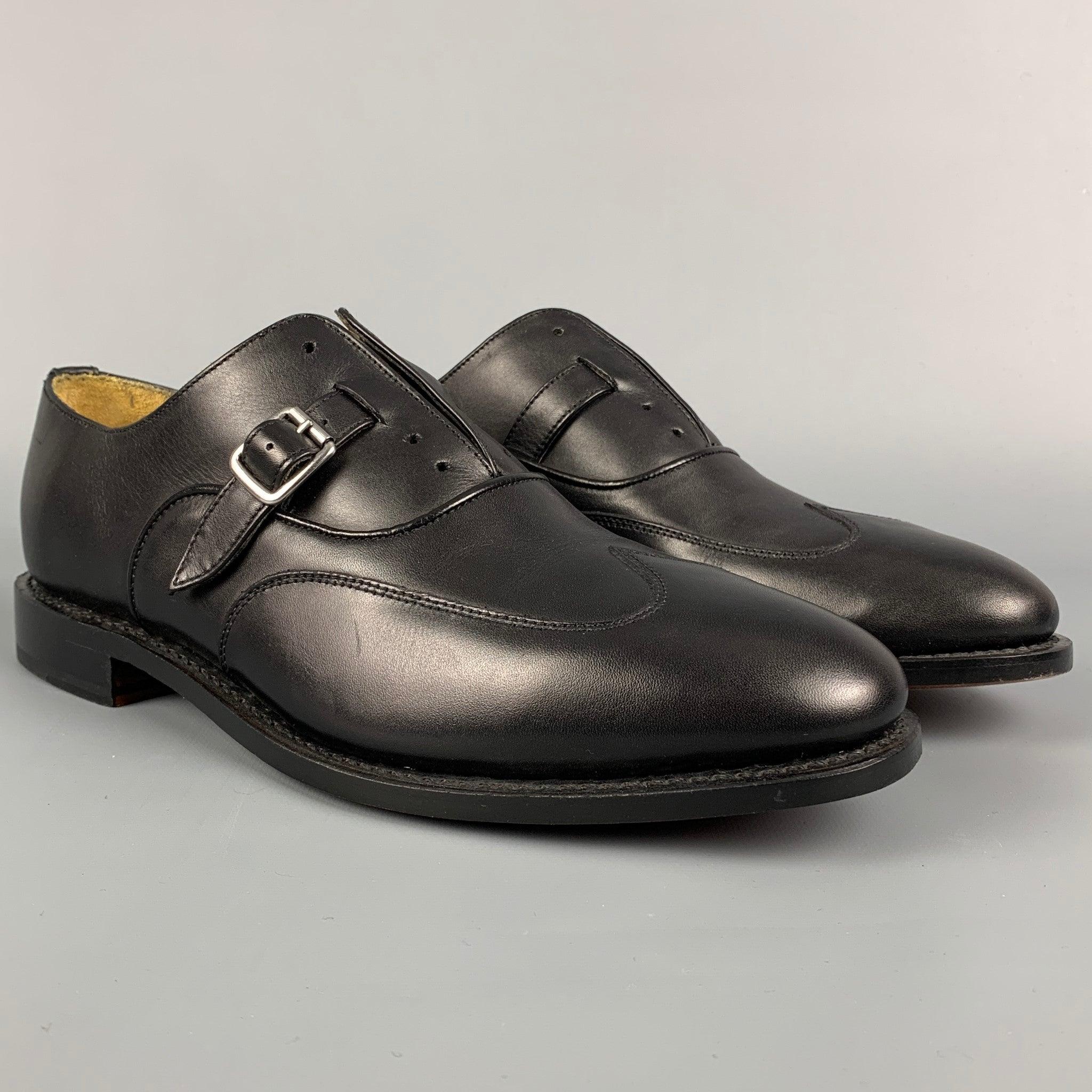 MICHAEL BASTIAN shoes comes in a black leather featuring a cap toe and a monk strap detail.
Very Good
Pre-Owned Condition. 

Marked:   8.5 Outsole: 12 inches  x 4 inches 
  
  
 
Reference: 113022
Category: Lace Up Shoes
More Details
    
Brand: 