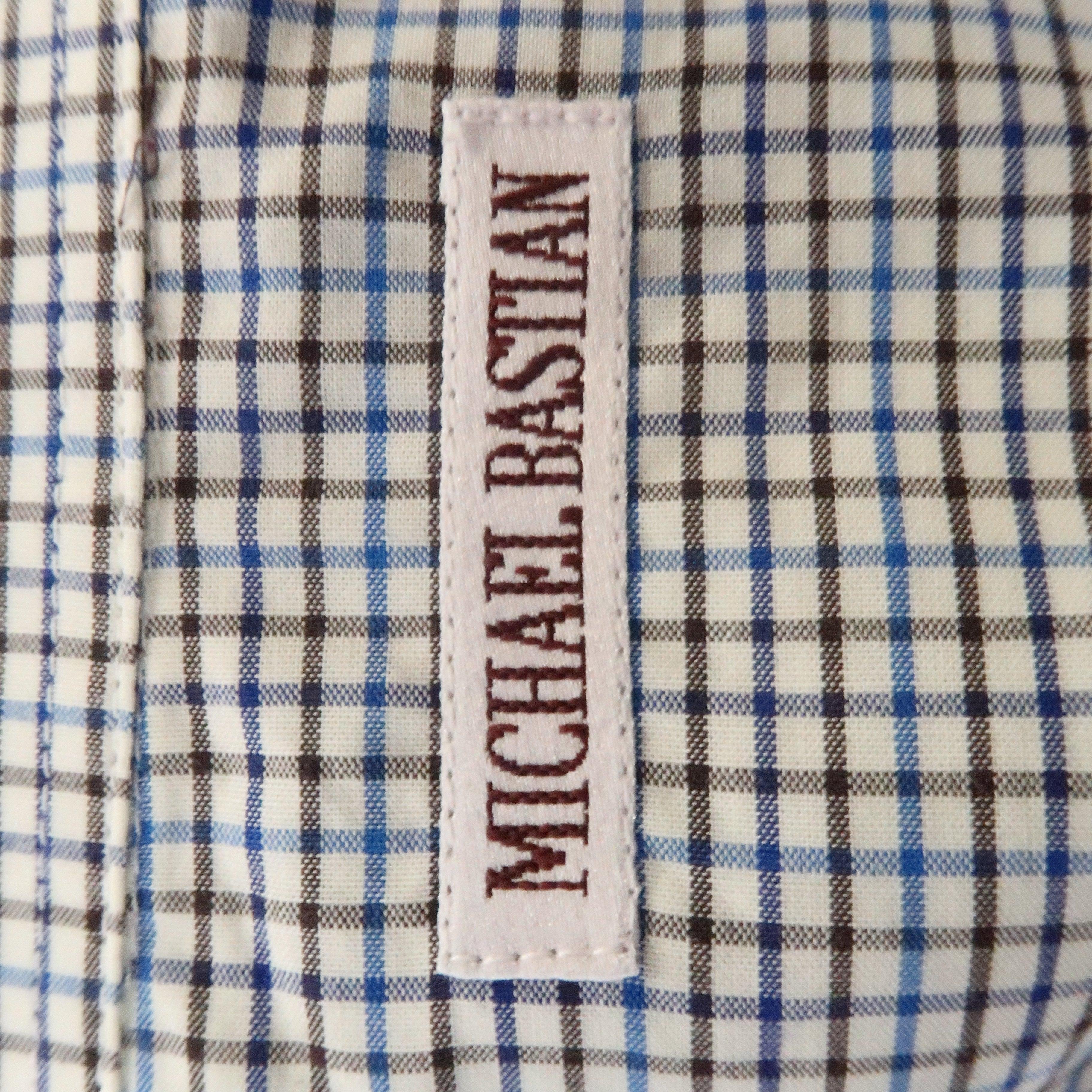 MICHAEL BASTIAN Size S Blue & Brown Plaid Cotton Button Up Long Sleeve Shirt For Sale 2