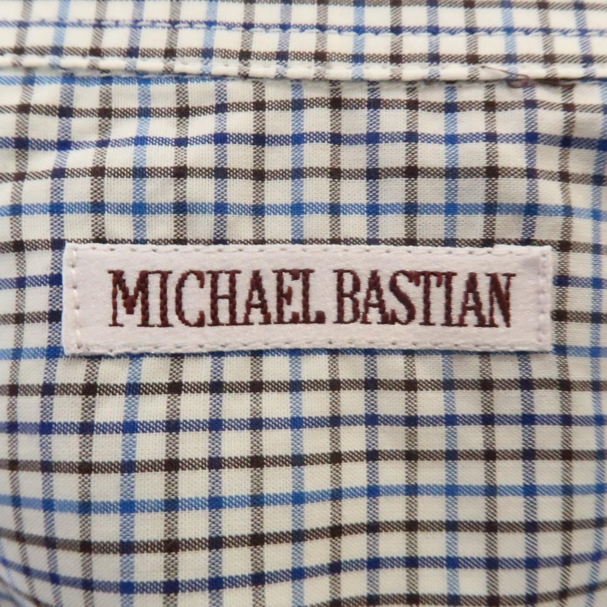 MICHAEL BASTIAN Size S Blue & Brown Plaid Cotton Button Up Long Sleeve Shirt In Excellent Condition In San Francisco, CA