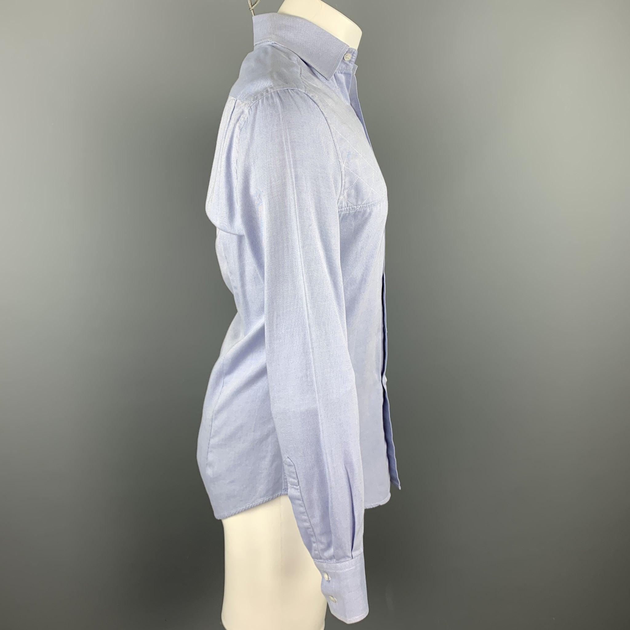 MICHAEL BASTIAN Size S Light Blue Cotton Button Up Long Sleeve Shirt In Good Condition For Sale In San Francisco, CA