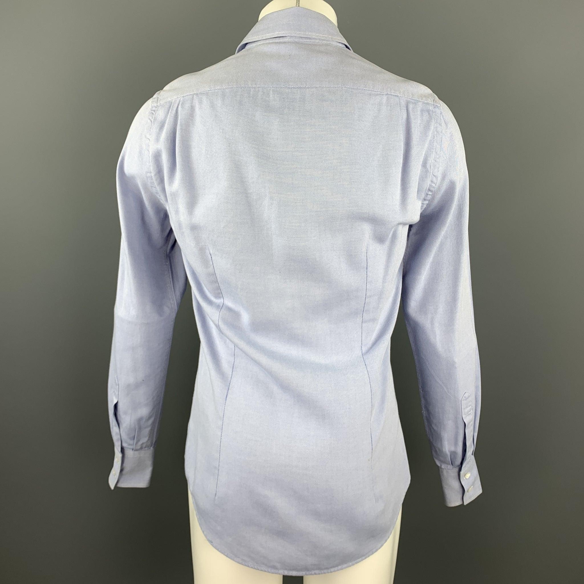 Men's MICHAEL BASTIAN Size S Light Blue Cotton Button Up Long Sleeve Shirt For Sale