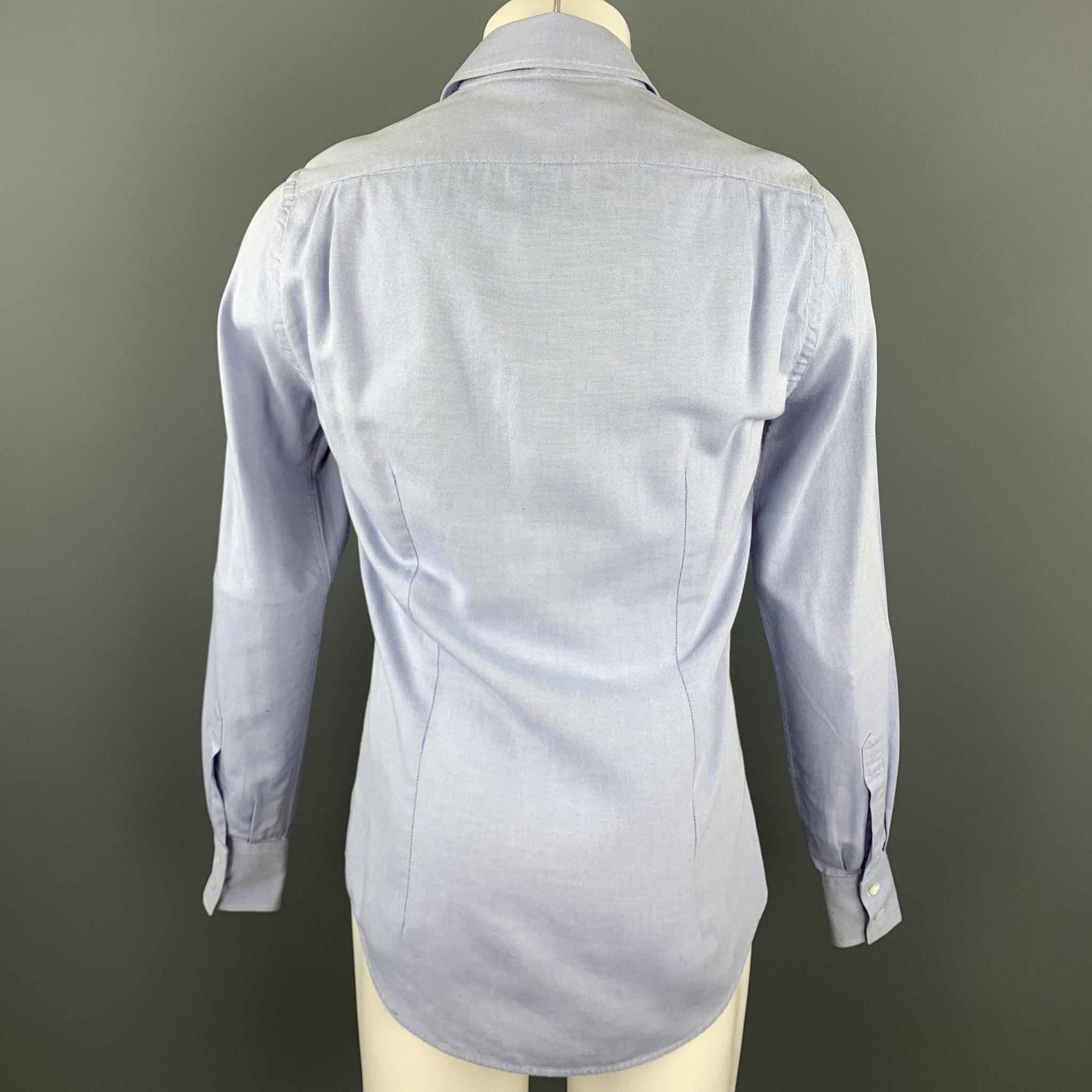 Gray MICHAEL BASTIAN Size S Light Blue Cotton Button Up Long Sleeve Shirt