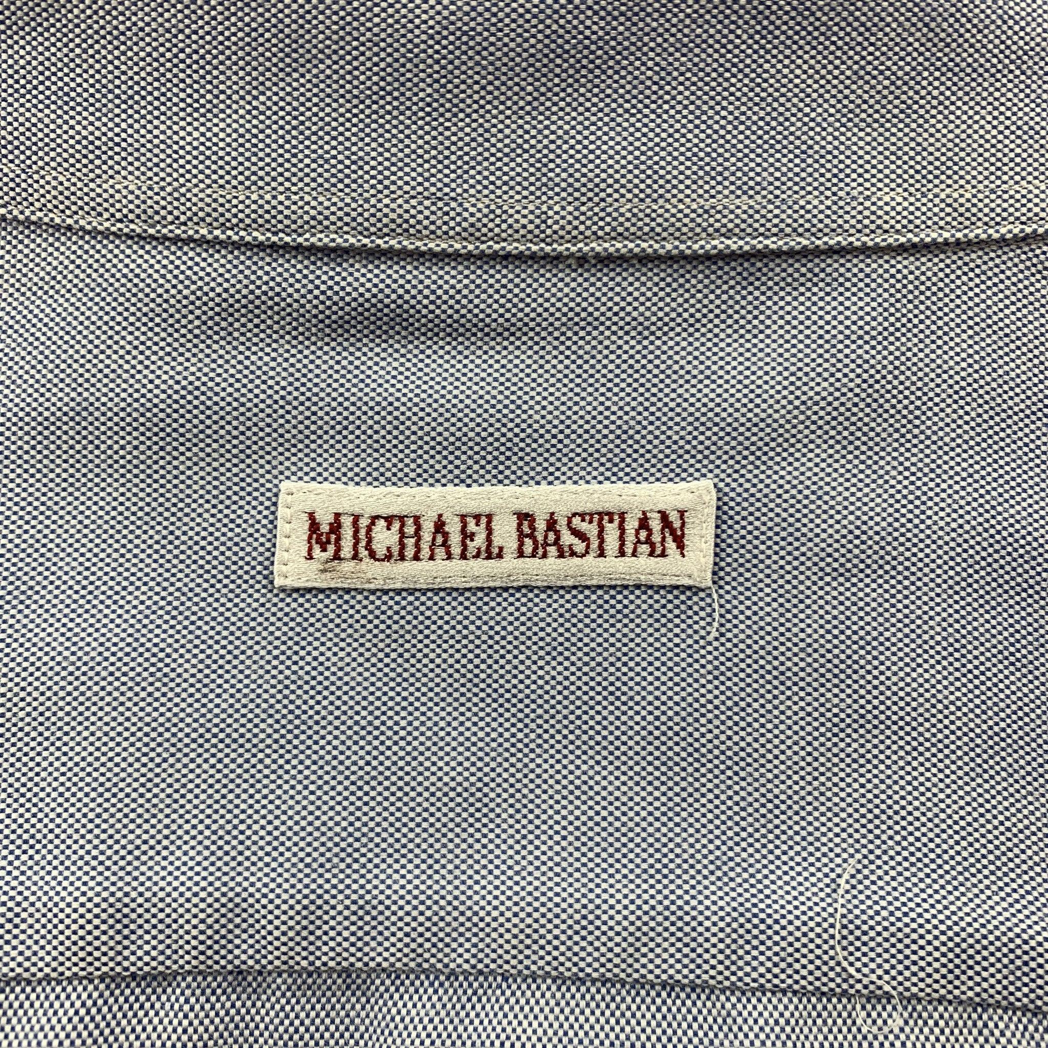 MICHAEL BASTIAN Size S Light Blue Cotton Button Up Long Sleeve Shirt For Sale 1