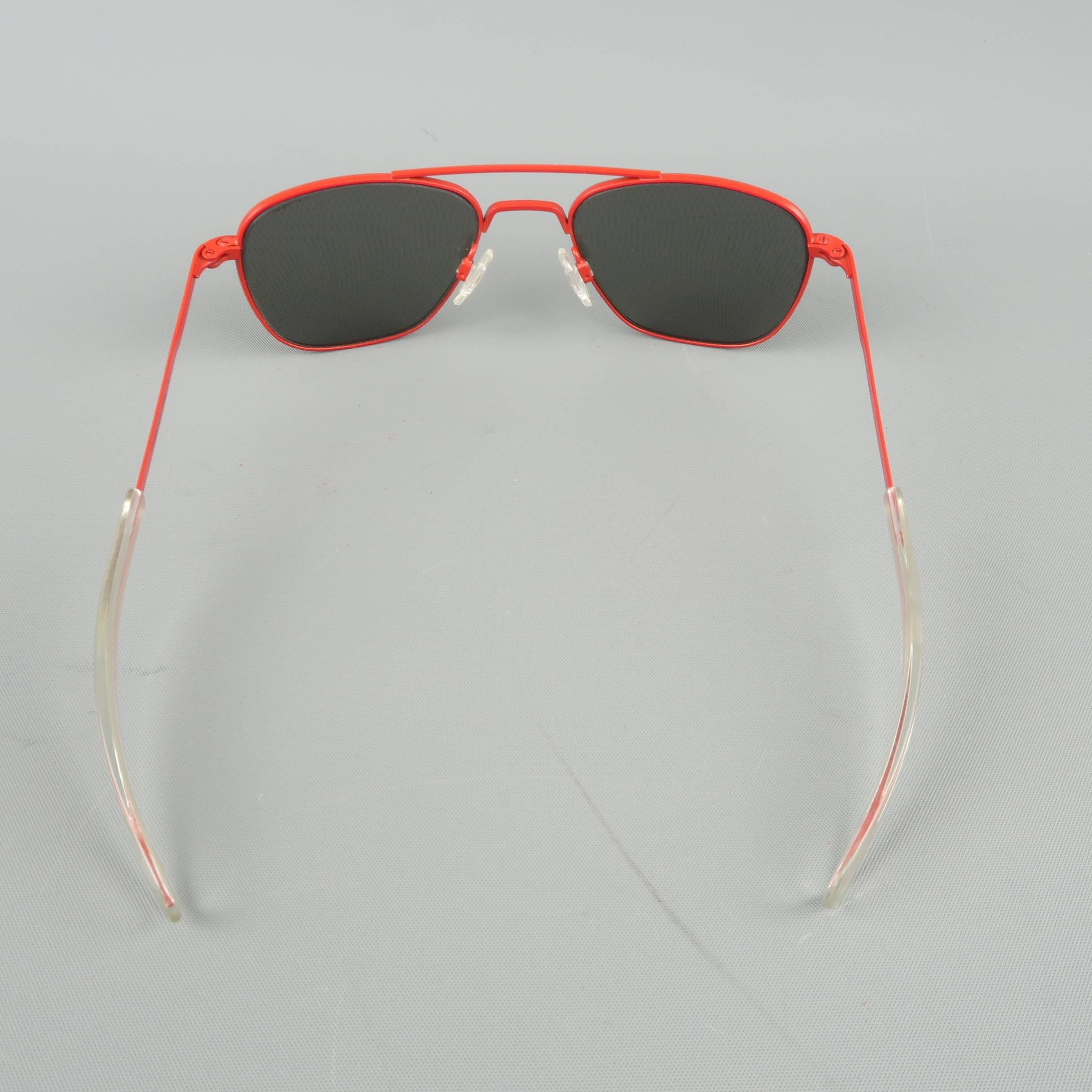 Brown MICHAEL BASTIAN x Randolph Engineering Red Metal Aviator Sunglasses