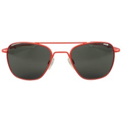 MICHAEL BASTIAN x Randolph Engineering - Lunettes de soleil aviateur en métal rouge