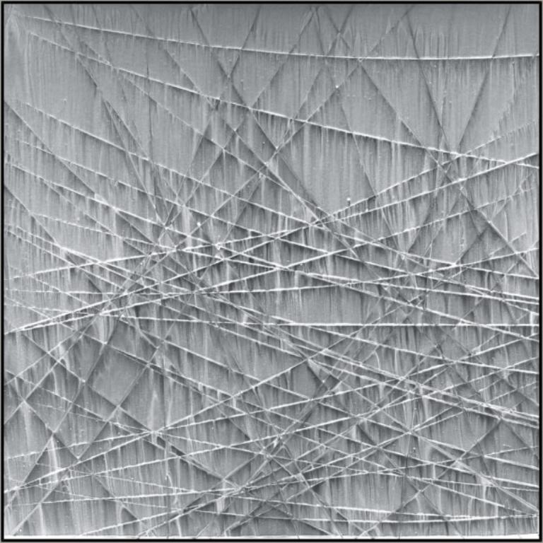 Becoming #8, Serie: Le astrazioni della linea di taglio, pittura acrilica su pannello, 2013