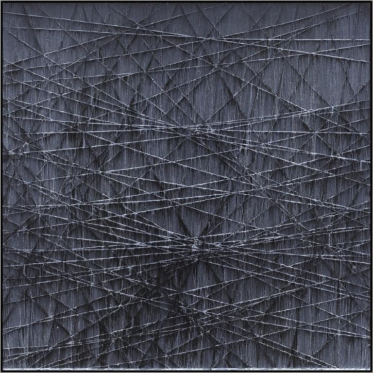 Becoming #9, Serie: Le astrazioni della linea di taglio, Pittura acrilica su pannello, 2020