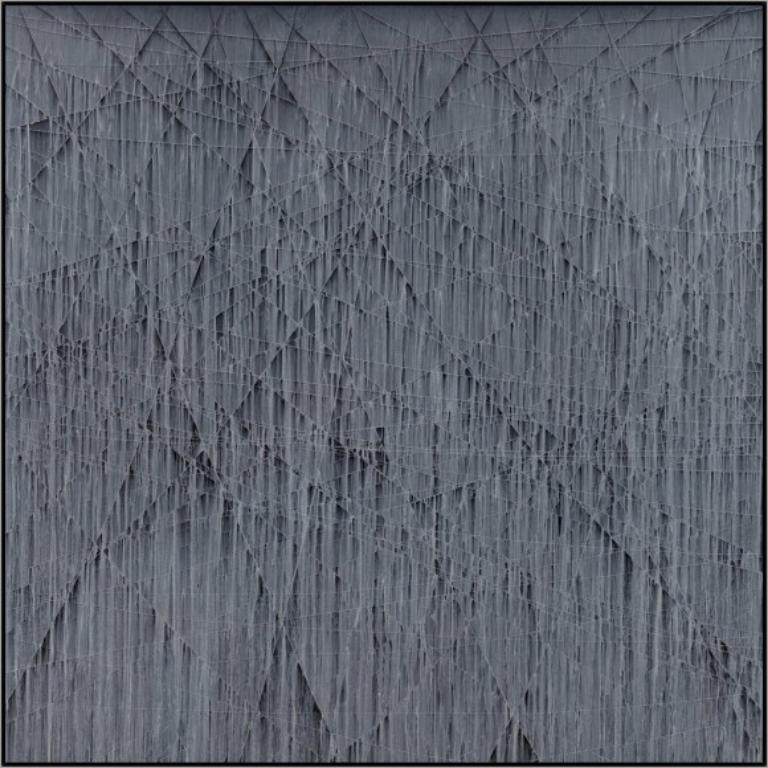 Abstract Painting di Michael Batty - Fontana #2, Serie: Le astrazioni della linea di taglio, pittura acrilica su pannello, 2013