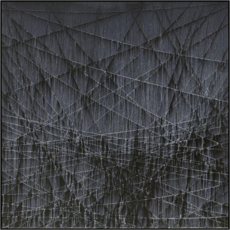 Tracce #3, Serie: Le astrazioni della linea di taglio, Pittura acrilica su pannello, 2020 - Painting di Michael Batty