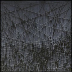 Traces #3, Series: The Cut Line Abstractions, Acrylic on Panel Painting, 2020