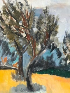 "Mexican Countryside Landscape Mountain Scene with Trees" Expressionistic Style