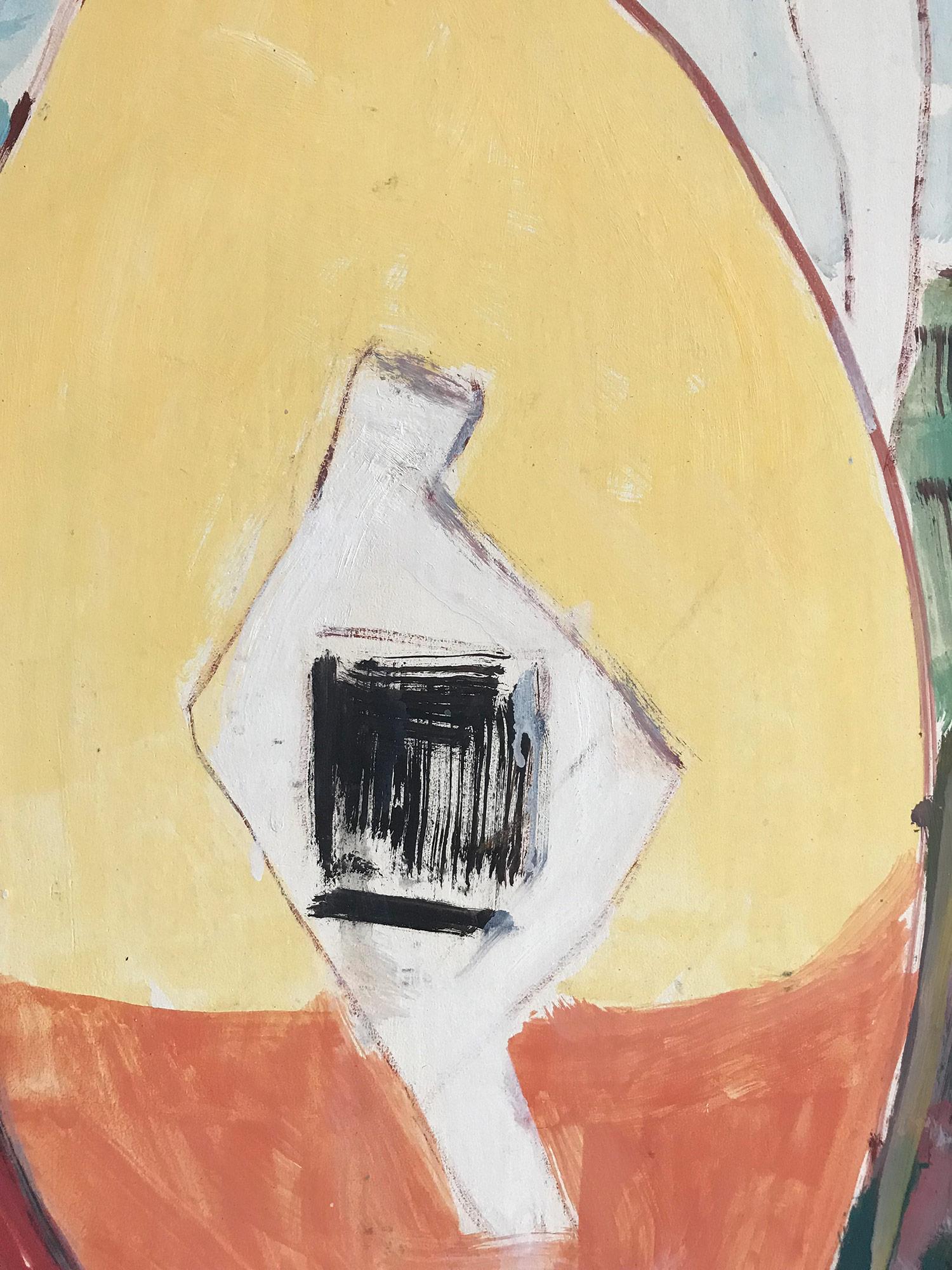 A strong modernist oil painting depicted in 1971 by Russian painter Michael Baxte. Mostly known for his abstracted figures on canvas or street scenes, this piece is a wonderful representation of his bold still life paintings, with expressive use of