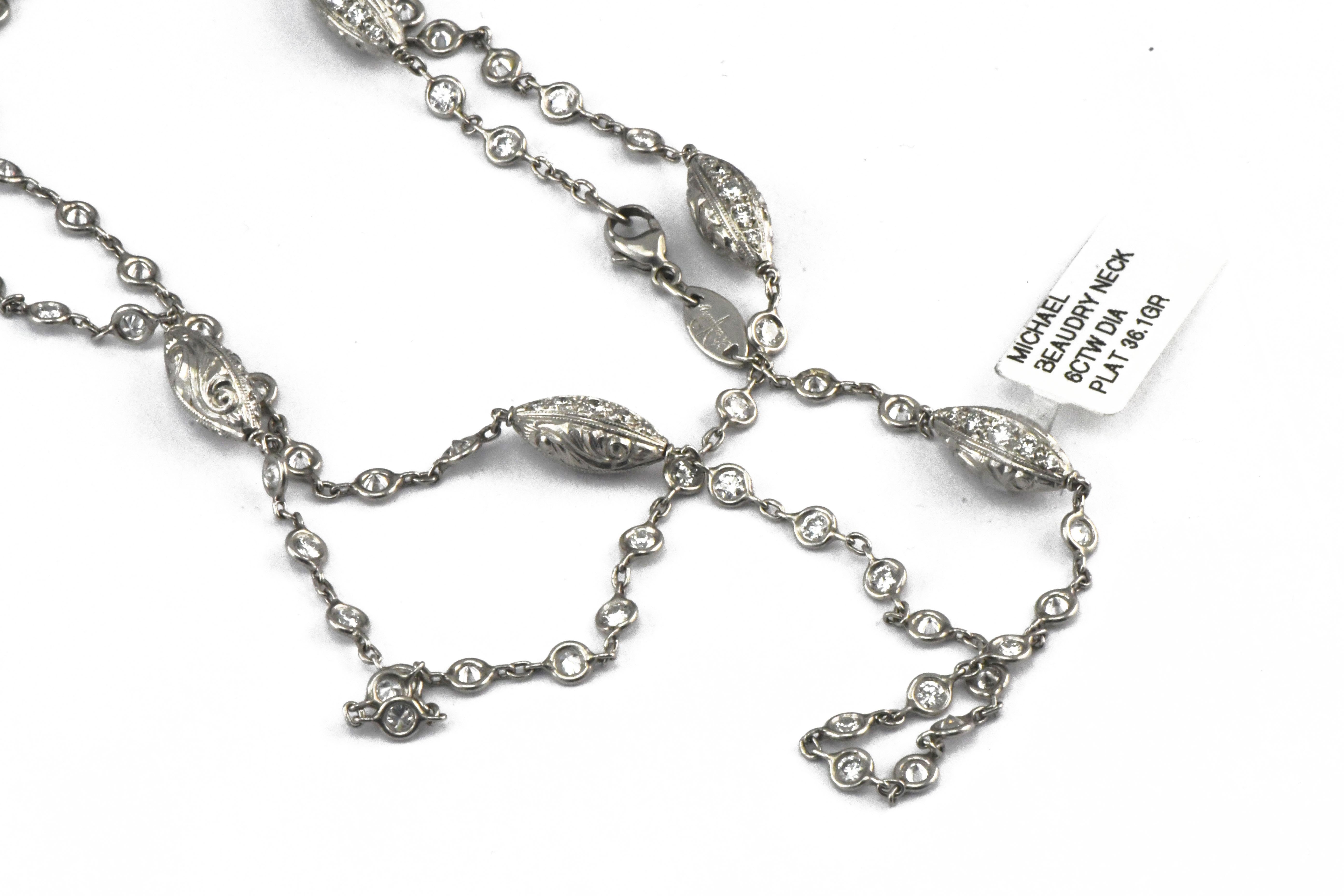 platinum diamond station necklace