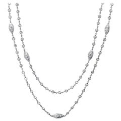 Michael Beaudry Platinum Necklace 80 Diamonds 5.50 Carat Argyle Station