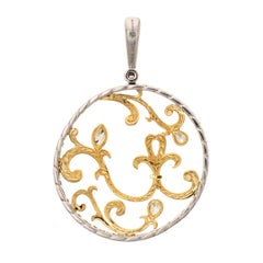 Michael Beaudry Pendentifs de succession en platine et diamants de couleur pour grands bijoux ronds